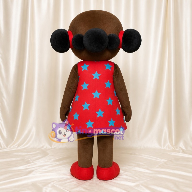 Twin Puff Girl Mascot Costume Full Body for Adults School Events