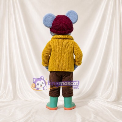 Blue Mouse Mascot Costume Full Body for Adults School Events