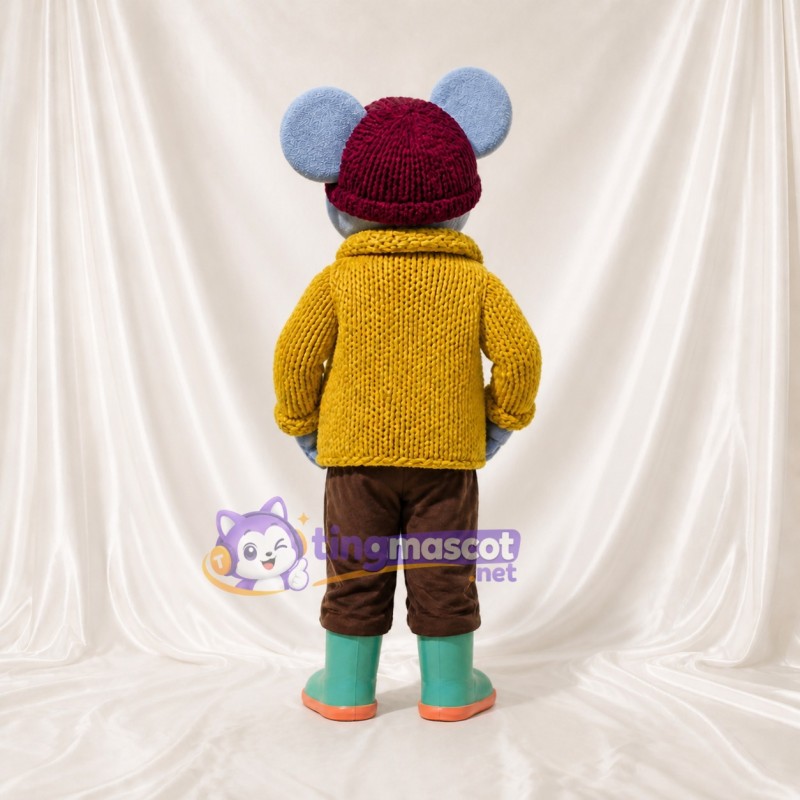 Blue Mouse Mascot Costume Full Body for Adults School Events