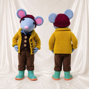 Blue Mouse Mascot Costume Full Body for Adults School Events