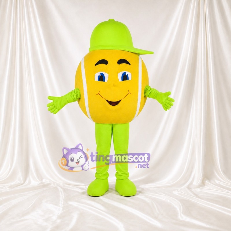Yellow Tennis Ball Mascot Costume Full Body for Adults School Events