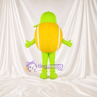 Yellow Tennis Ball Mascot Costume Full Body for Adults School Events