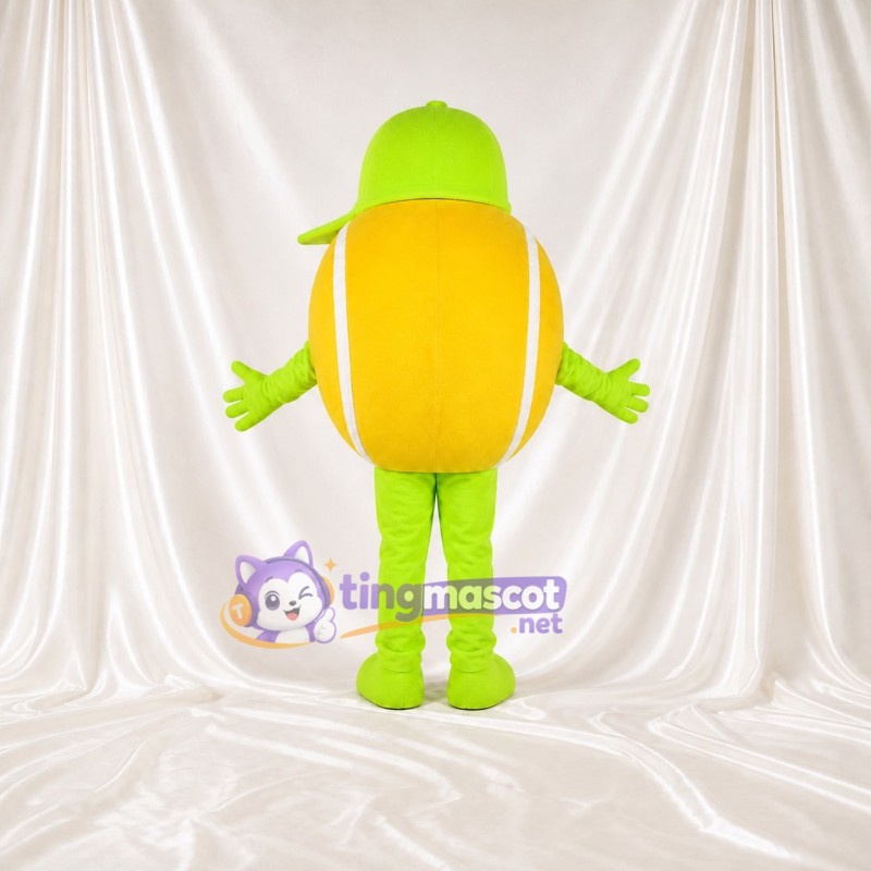 Yellow Tennis Ball Mascot Costume Full Body for Adults School Events