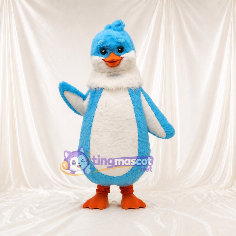 Light Blue Penguin Mascot Costume Full Body for Adults School Events