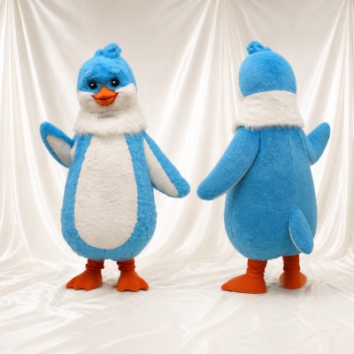 Light Blue Penguin Mascot Costume Full Body for Adults School Events