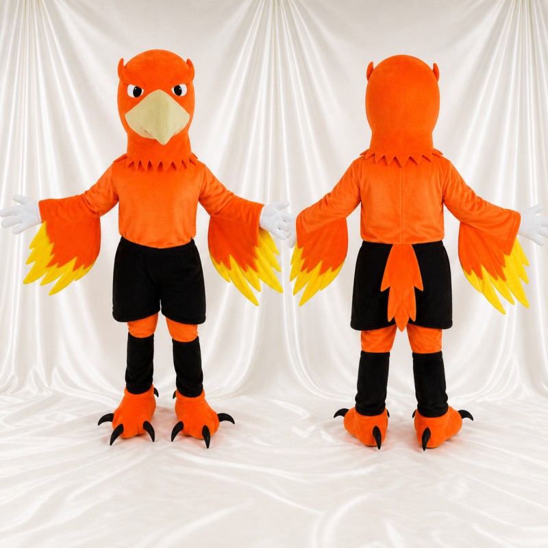 Layered Flame Eagle Mascot Costume Full Body for Adults Sports Events