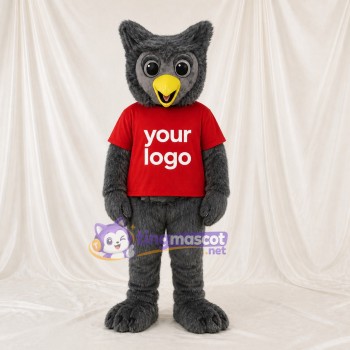 Gray Owl Mascot Costume Full Body for Adults School Events