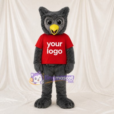 Gray Owl Mascot Costume Full Body for Adults School Events