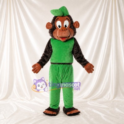 Brown Monkey Mascot Costume Full Body for Adults School Events