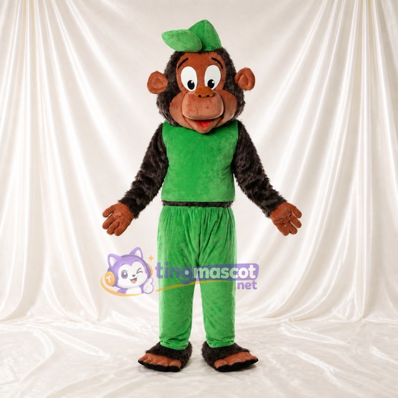 Brown Monkey Mascot Costume Full Body for Adults School Events