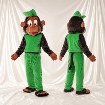 Brown Monkey Mascot Costume Full Body for Adults School Events