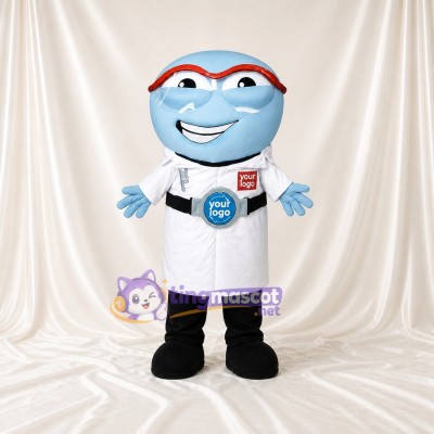Light Blue Scientist Mascot Costume Full Body for Adults Health Events