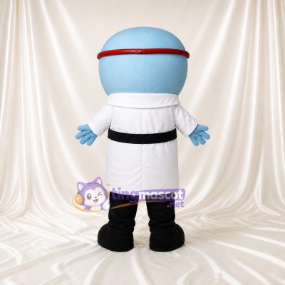 Light Blue Scientist Mascot Costume Full Body for Adults Health Events