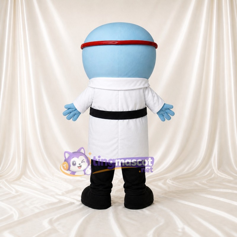 Light Blue Scientist Mascot Costume Full Body for Adults Health Events