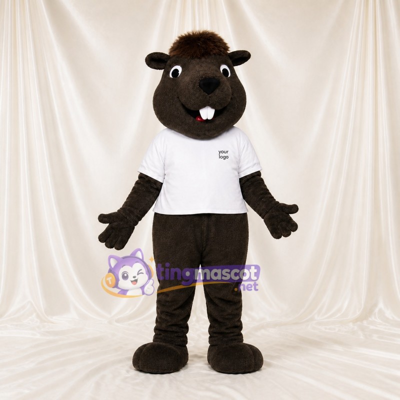 Castor dominant Costume de mascotte intégral pour adultes Événements scolaires