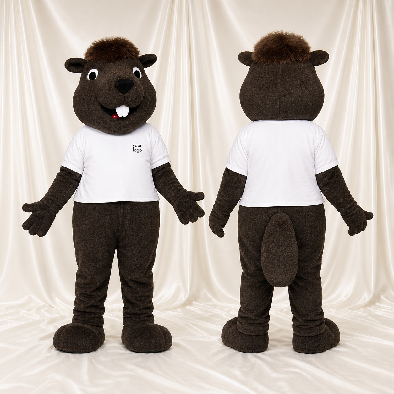 Castor dominant Costume de mascotte intégral pour adultes Événements scolaires