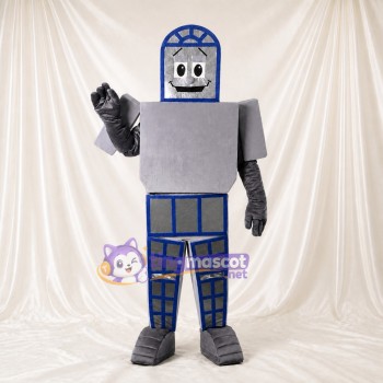 Eckiger Metallroboter Maskottchenkostüm Ganzkörper für Erwachsene Technologieveranstaltungen