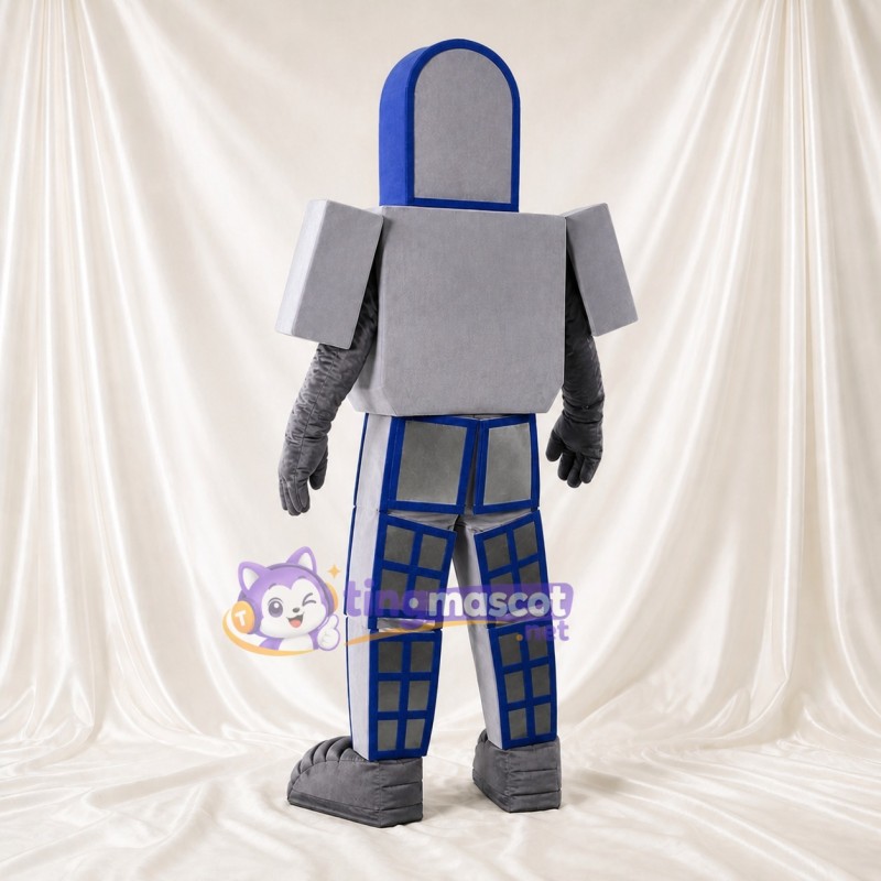 Angular Metallic Robot Mascot Costume Full Body for Adults Tech Events