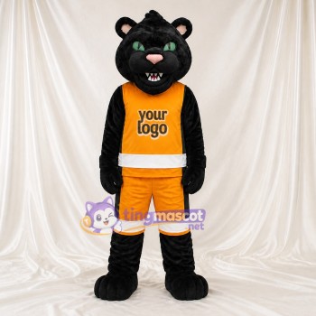 Black Sleek Feline Panther Mascot Costume Full Body for Adults Sports Events