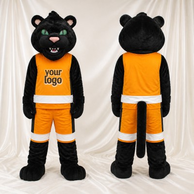 Black Sleek Feline Panther Mascot Costume Full Body for Adults Sports Events