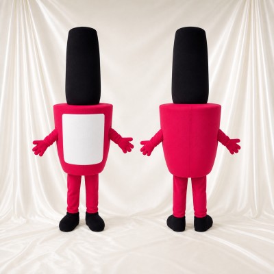 Hot Pink Nail Polish Bottle Mascot Costume Full Body for Adults Promotions