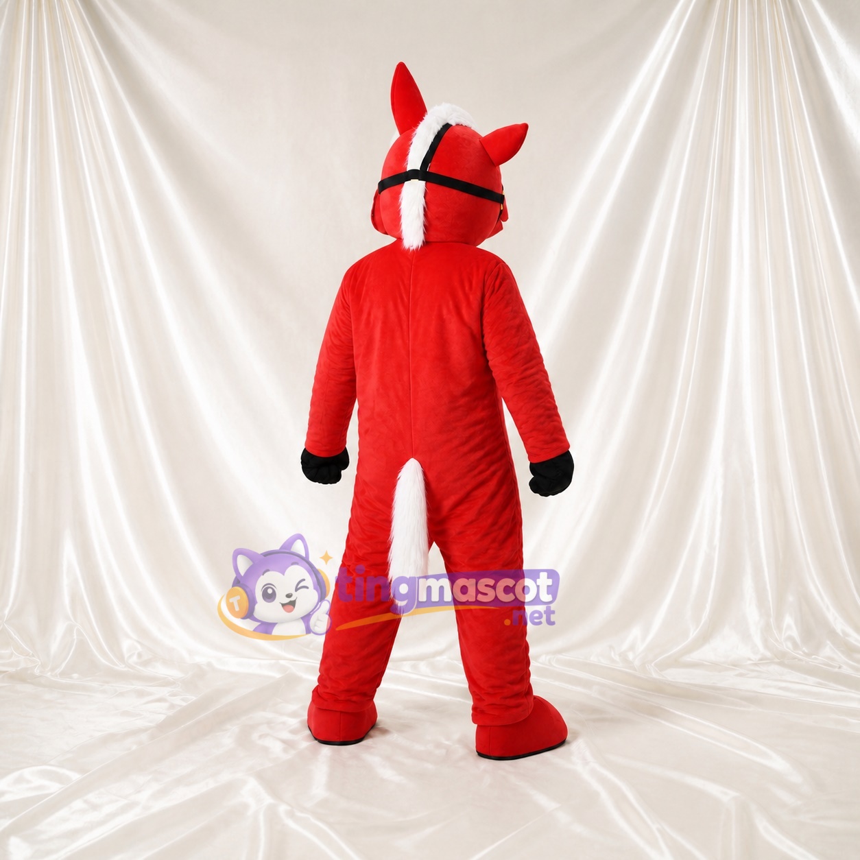 Cheval Rouge Costume de mascotte intégral pour adultes Événements scolaires Cheval Rouge Costume de mascotte intégral pour adultes Événements scolaires