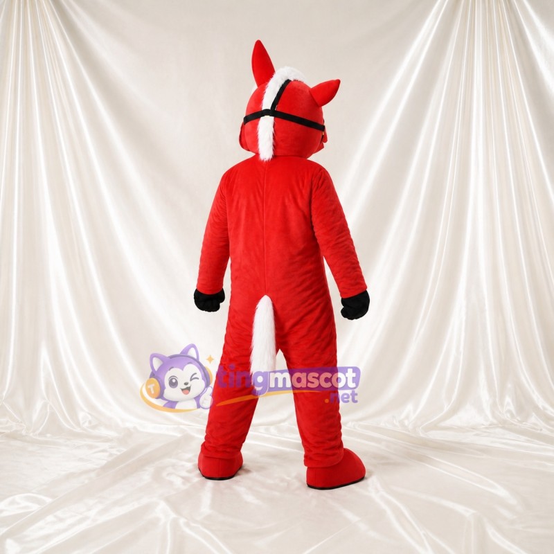 Red Horse Mascot Costume Full Body for Adults School Events