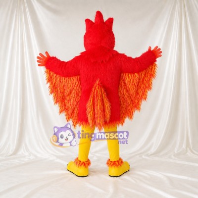 Red Phoenix Mascot Costume Full Body for Adults Sports Events