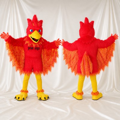 Red Phoenix Mascot Costume Full Body for Adults Sports Events