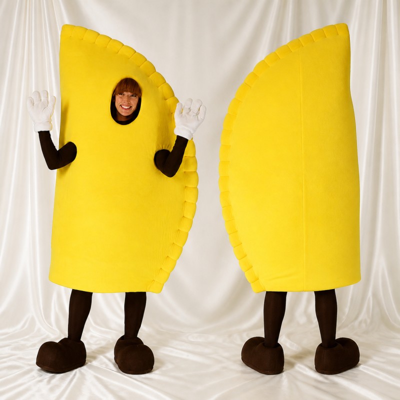 Folded Pastry Mascot Costume Full Body for Adults Food Events