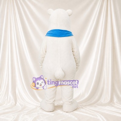 Soft White Polar Bear Mascot Costume Full Body for Adults School Events
