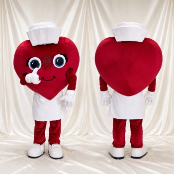 Cœur d’infirmière Costume de mascotte intégral pour adultes Événements caritatifs