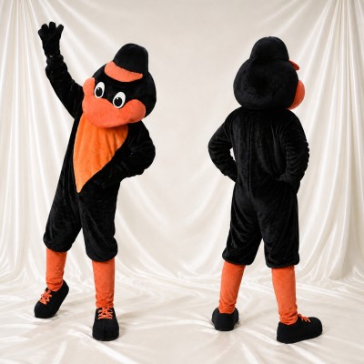 Bold Orange Bird Mascot Costume Full Body for Adults Sports Events