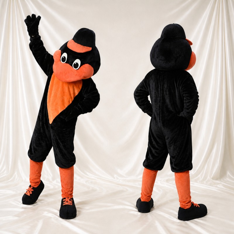 Bold Orange Bird Mascot Costume Full Body for Adults Sports Events