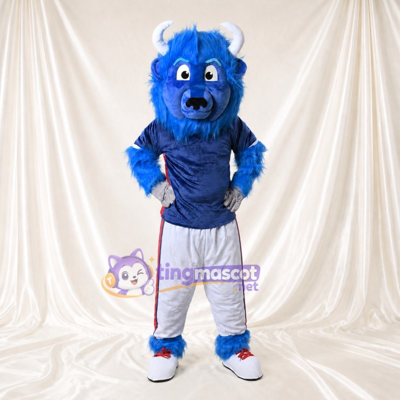 Bison Mascot Costume Full Body for Adults Sports Events