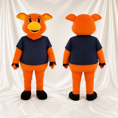 Orange Pig Mascot Costume Full Body for Adults Food Events
