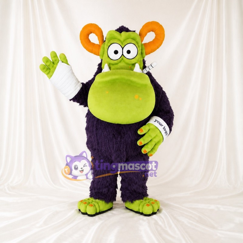 Purple Monster Mascot Costume Full Body for Adults School Events