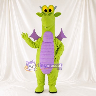 Lime Green Dragon Mascot Costume Full Body for Adults School Events
