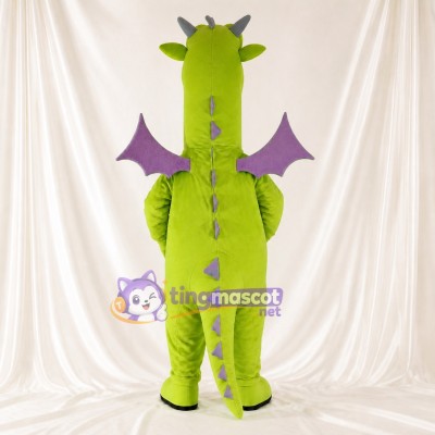Lime Green Dragon Mascot Costume Full Body for Adults School Events