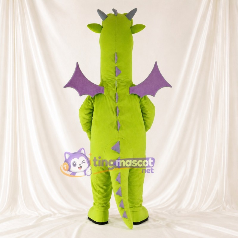 Lime Green Dragon Mascot Costume Full Body for Adults School Events