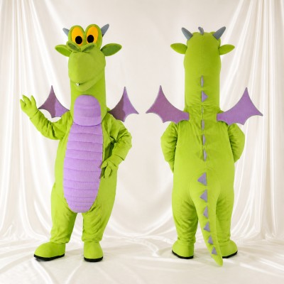 Lime Green Dragon Mascot Costume Full Body for Adults School Events