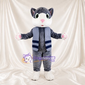 Gray Mouse Mascot Costume Full Body for Adults School Events