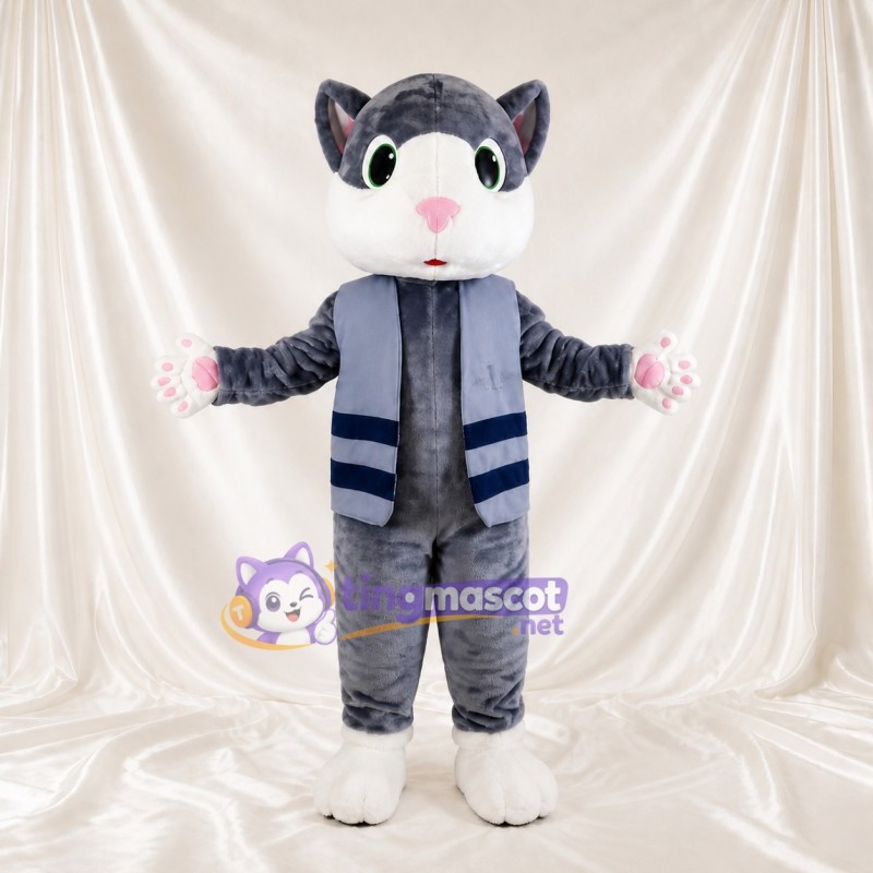 Gray Mouse Mascot Costume Full Body for Adults School Events