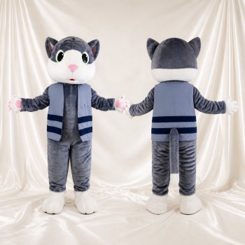 Gray Mouse Mascot Costume Full Body for Adults School Events