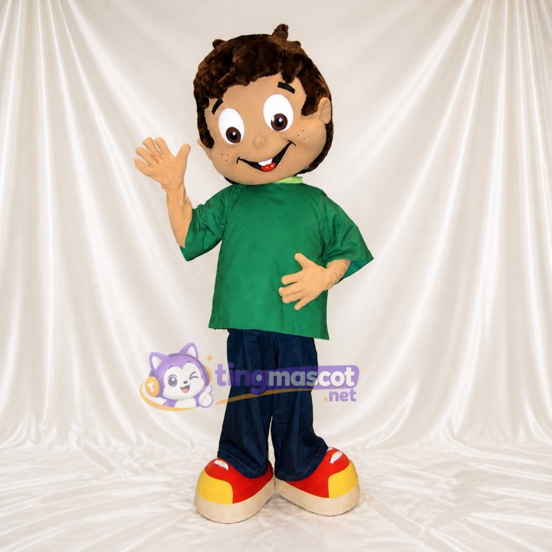 Brown Boy Mascot Costume Full Body for Adults School Events