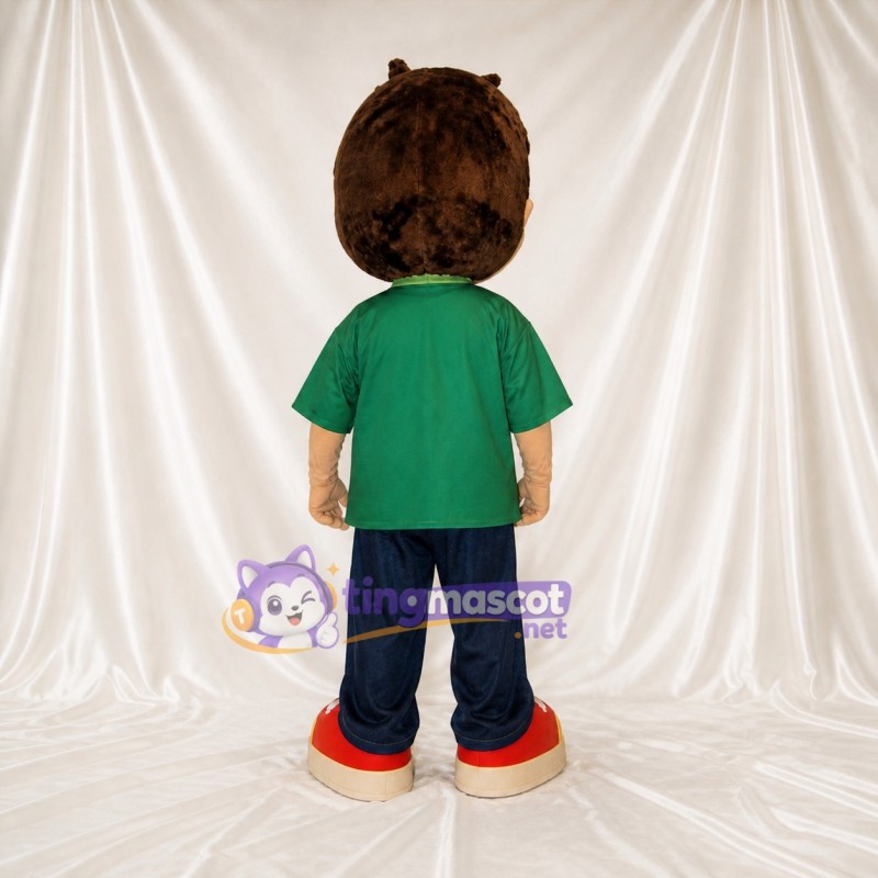 Brown Boy Mascot Costume Full Body for Adults School Events