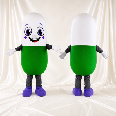 Capsule Mascot Costume Full Body for Adults Health Events
