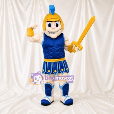 Royal Blue Roman Soldier Mascot Costume Full Body for Adults Museums