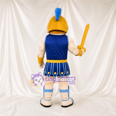 Royal Blue Roman Soldier Mascot Costume Full Body for Adults Museums