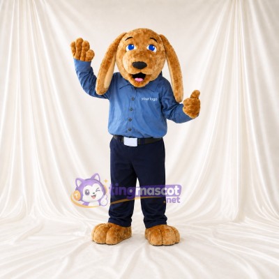 Brown Police Dog Mascot Costume Full Body for Adults Events